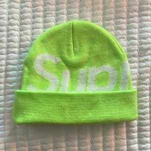 Supreme neon green beanie